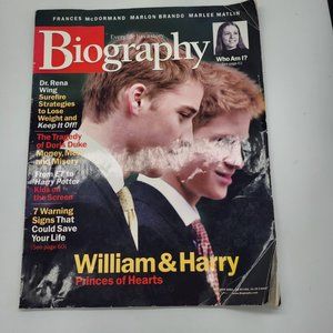 Biography William and Harry Princes of Hearts Royal Family Nov 2001